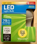 New! 12W 75W 3000K Soft White 1100 Lumen Indoor Outdoor Led 2-PACK Light Bulbs. Fixed Price $9.97.