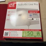 One For All 14542 Suburb Line Pro Amplified Indoor Antenna 50 Mile 360 Reception. Fixed Price $12.00.
