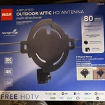 Rca / ANT860E Amplified Outdoor Hdtv Antenna 80 Mile Range New & Sealed. Fixed Price $40.00.